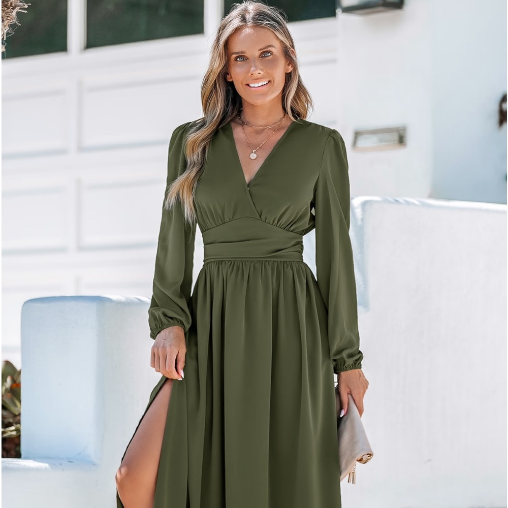 Cupshe polyester green dress size L NWT just missed return window Bundle & save